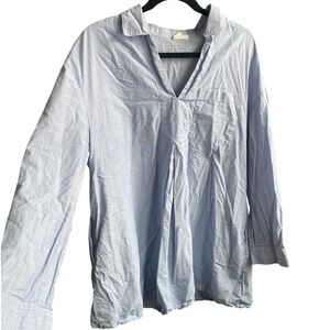 GAP Oversized Chambray Blue Tunic Shirt Mini Dress‎ Large Artsy Normcore Flowy